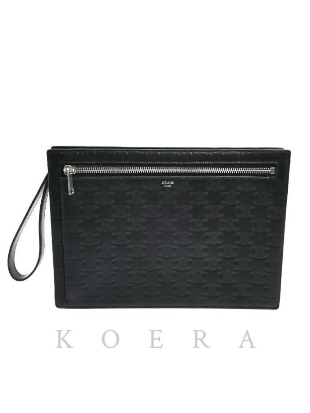 Celine Triomphe Clutch Black Vintage
